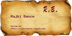 Rajki Bence névjegykártya